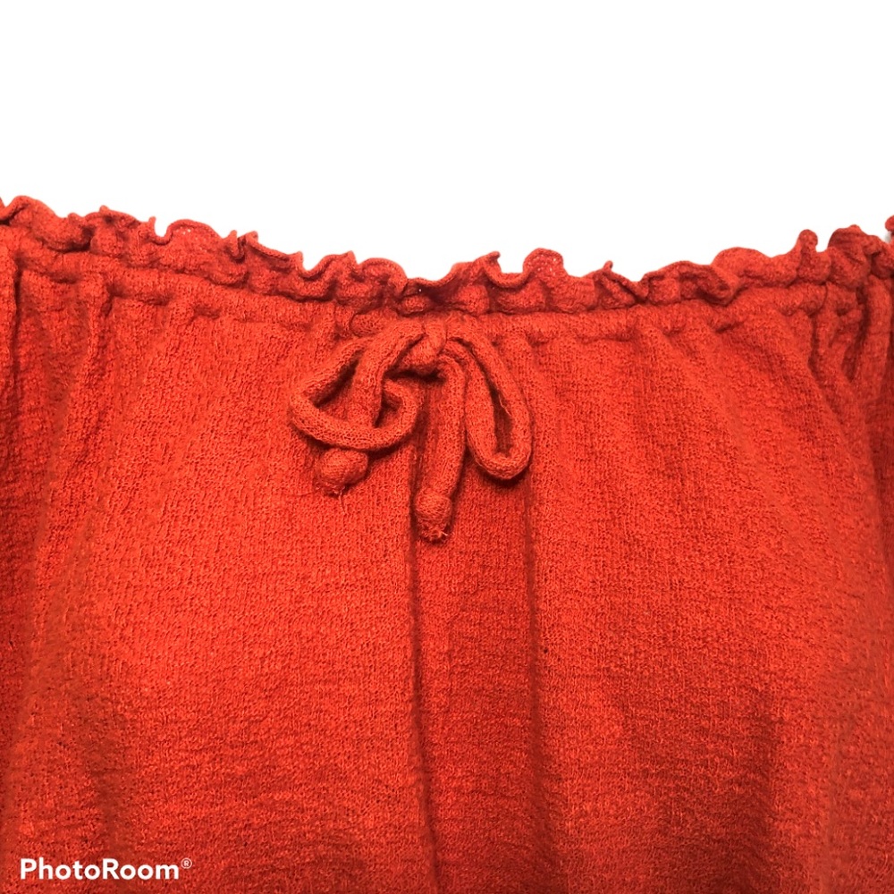 Madewell Burnt Orange Off the Shoulder Cotton Top - Picture 6 of 9